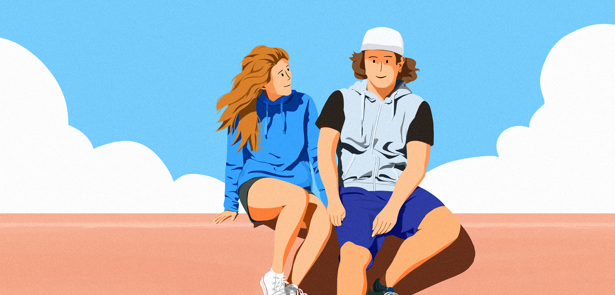 情侣做在外面的台阶上